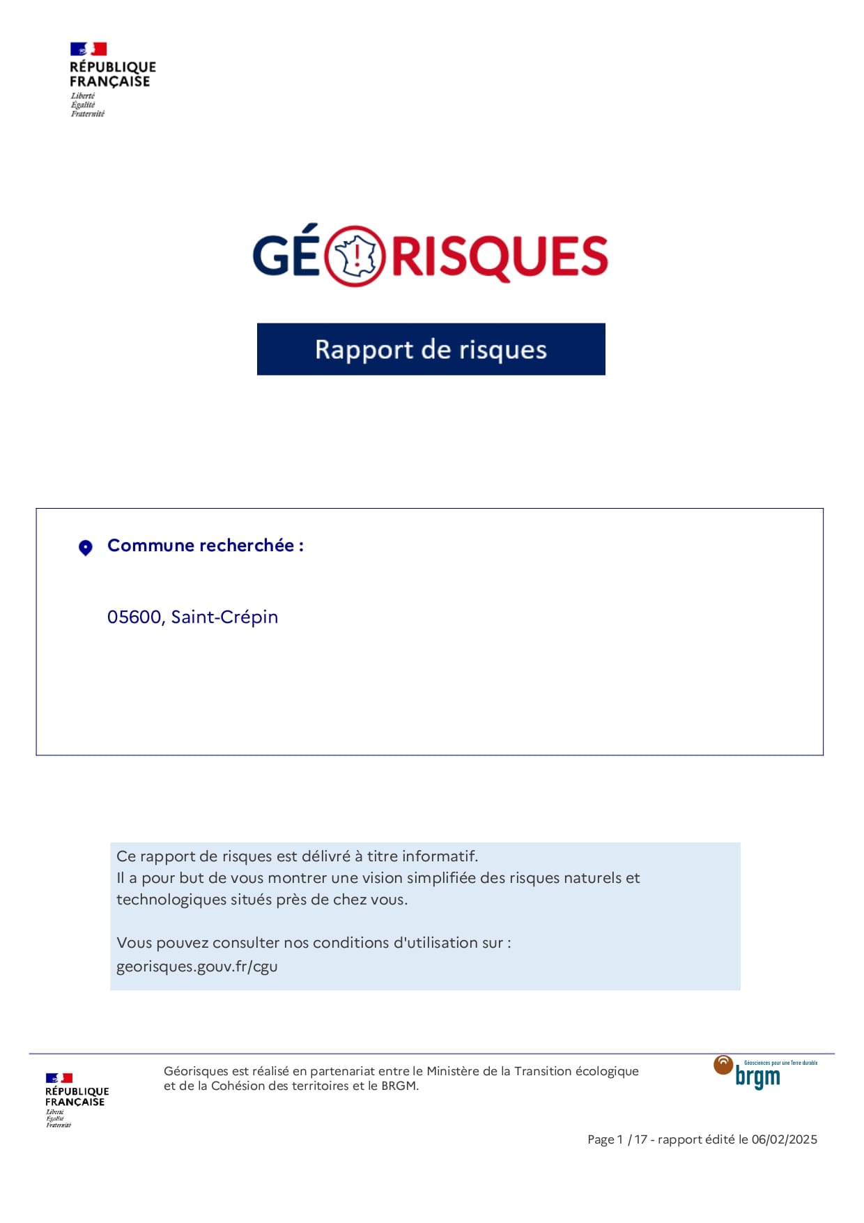 Géo risques rapport