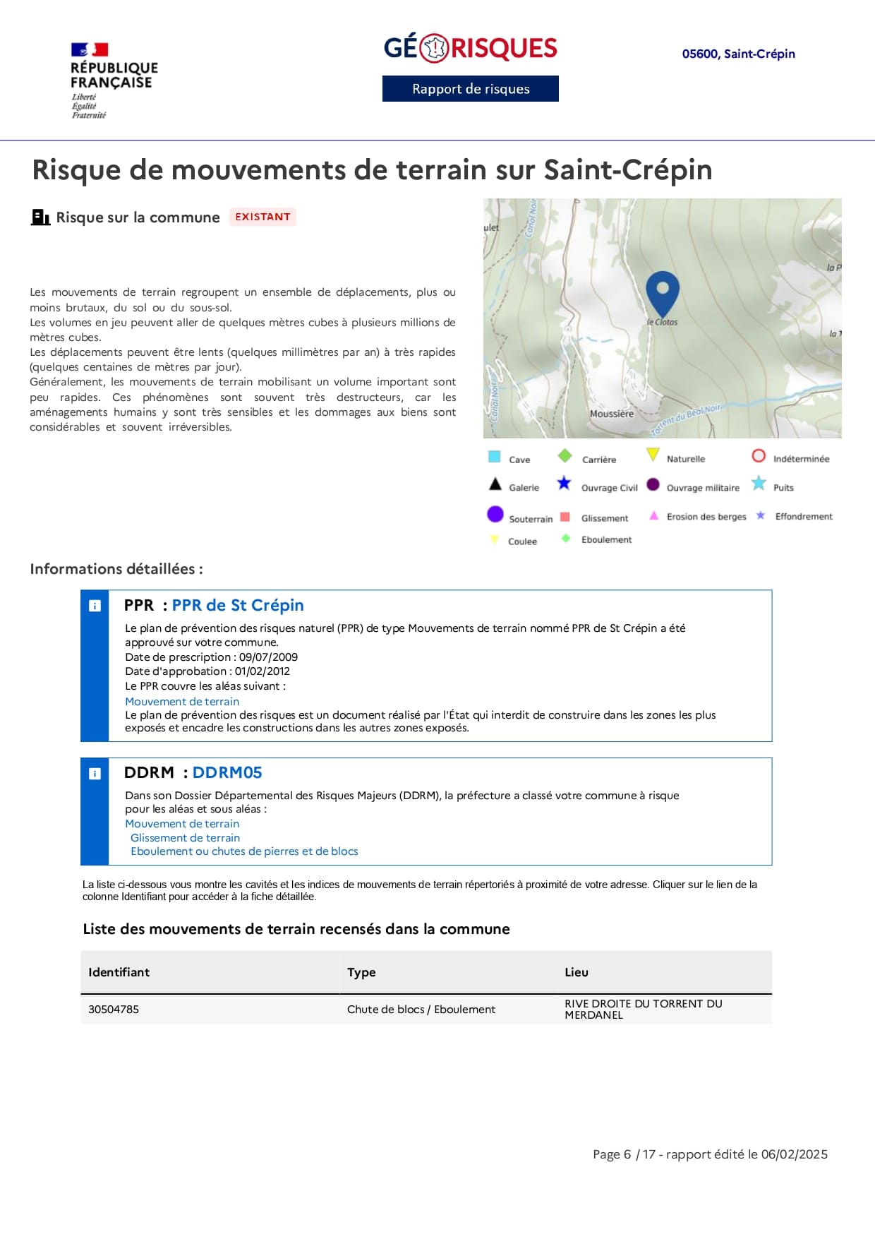 Géo risques rapport