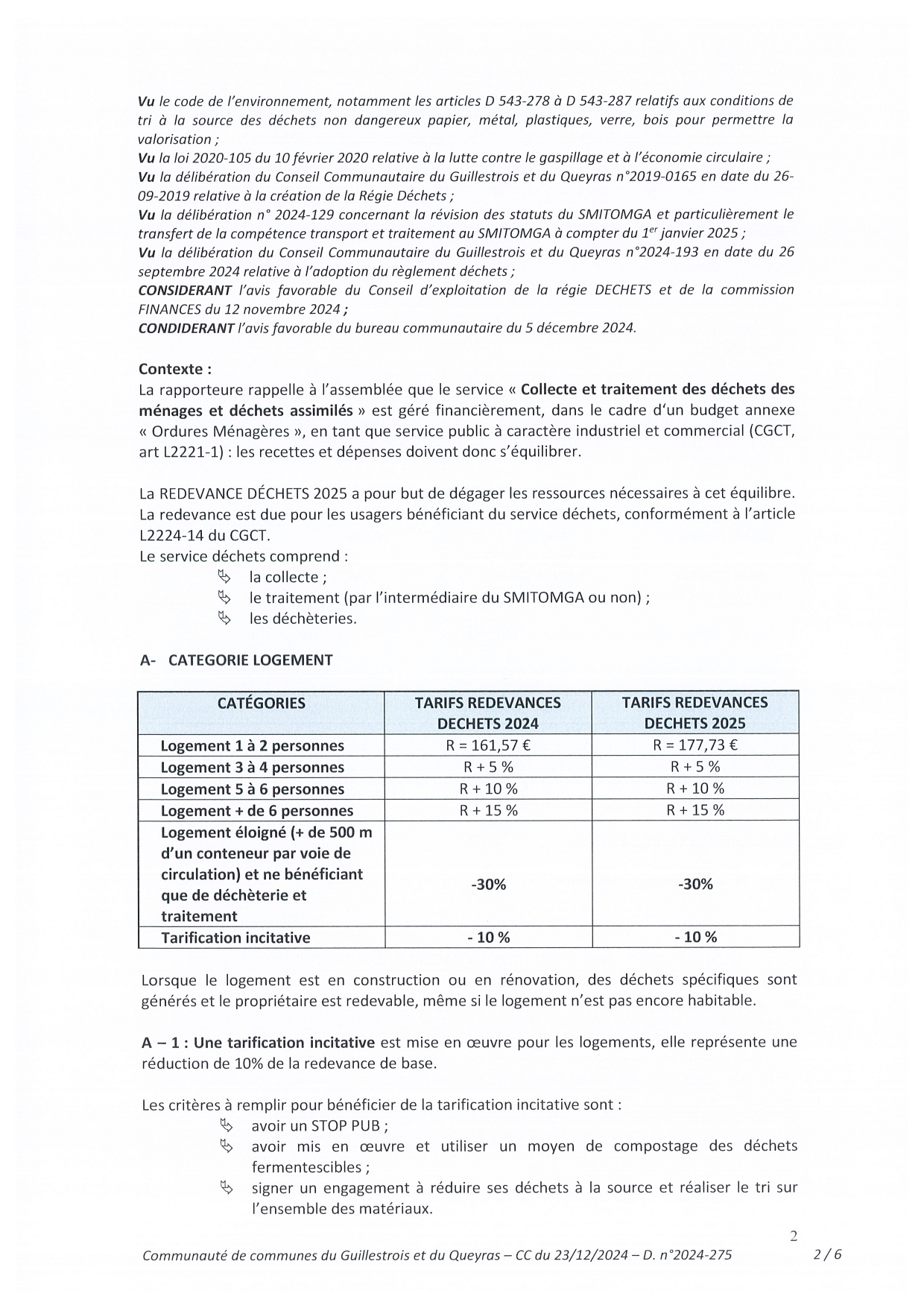 redevance déchets 2025 2