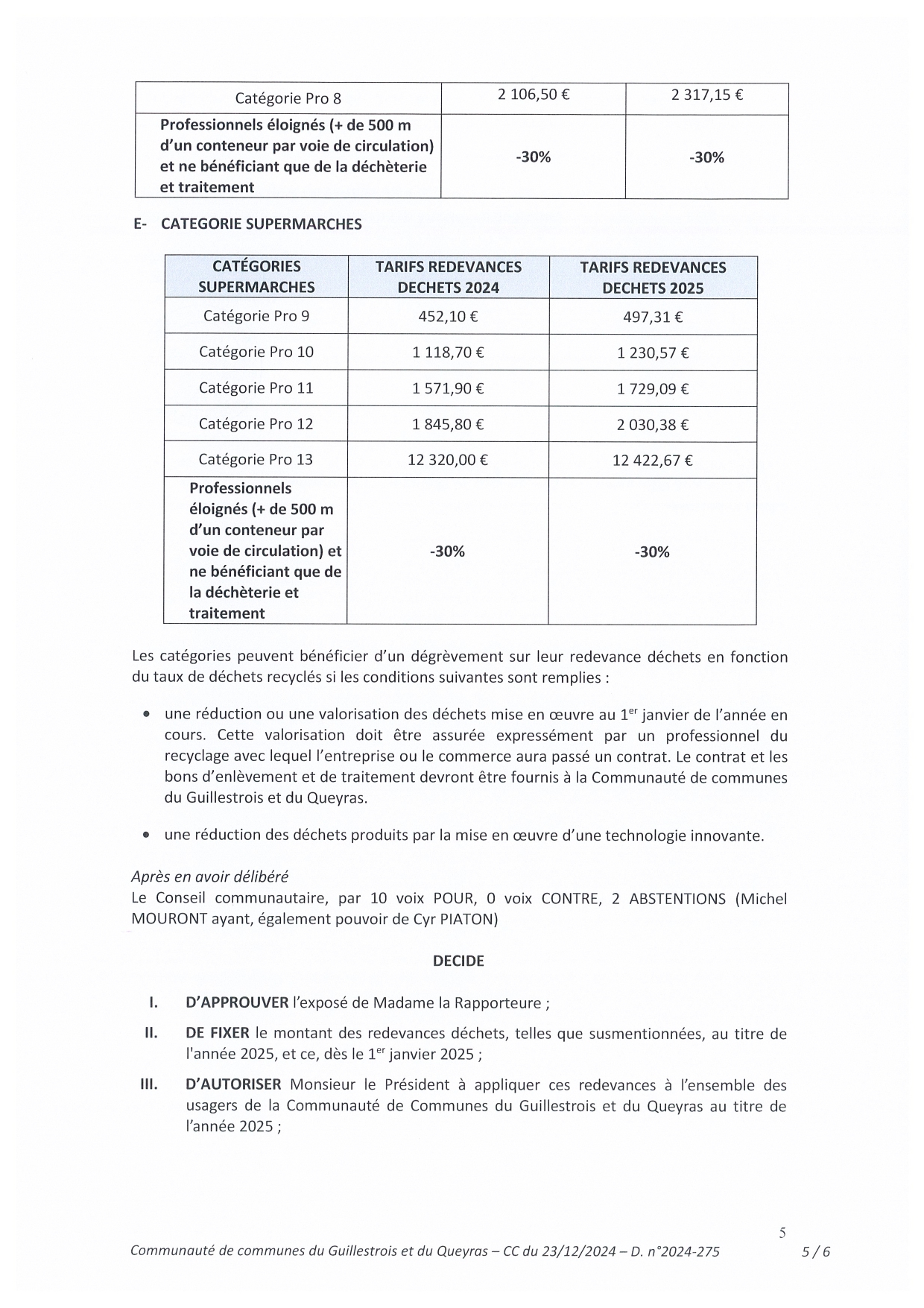 redevance déchets 2025 3 à 6