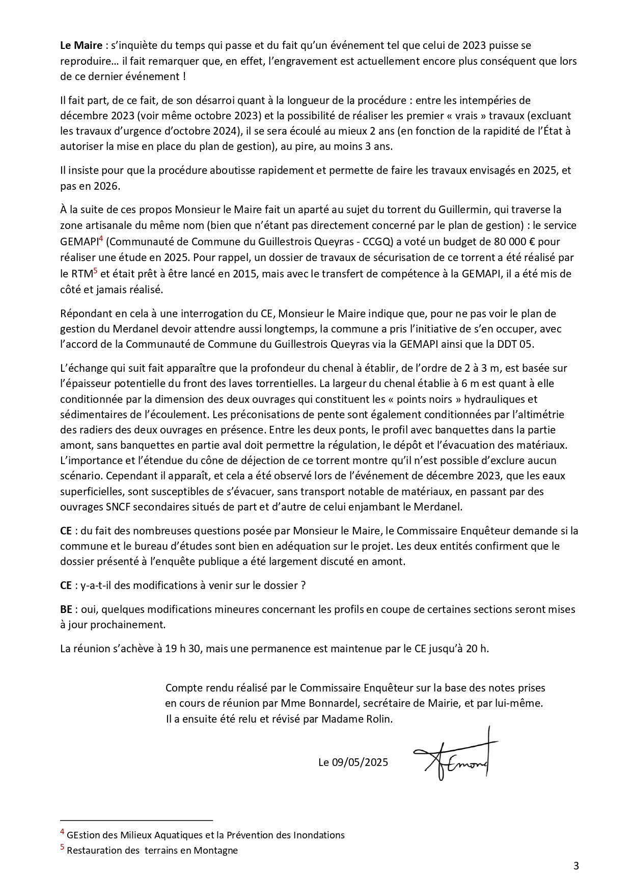 Merdanel compte rendu