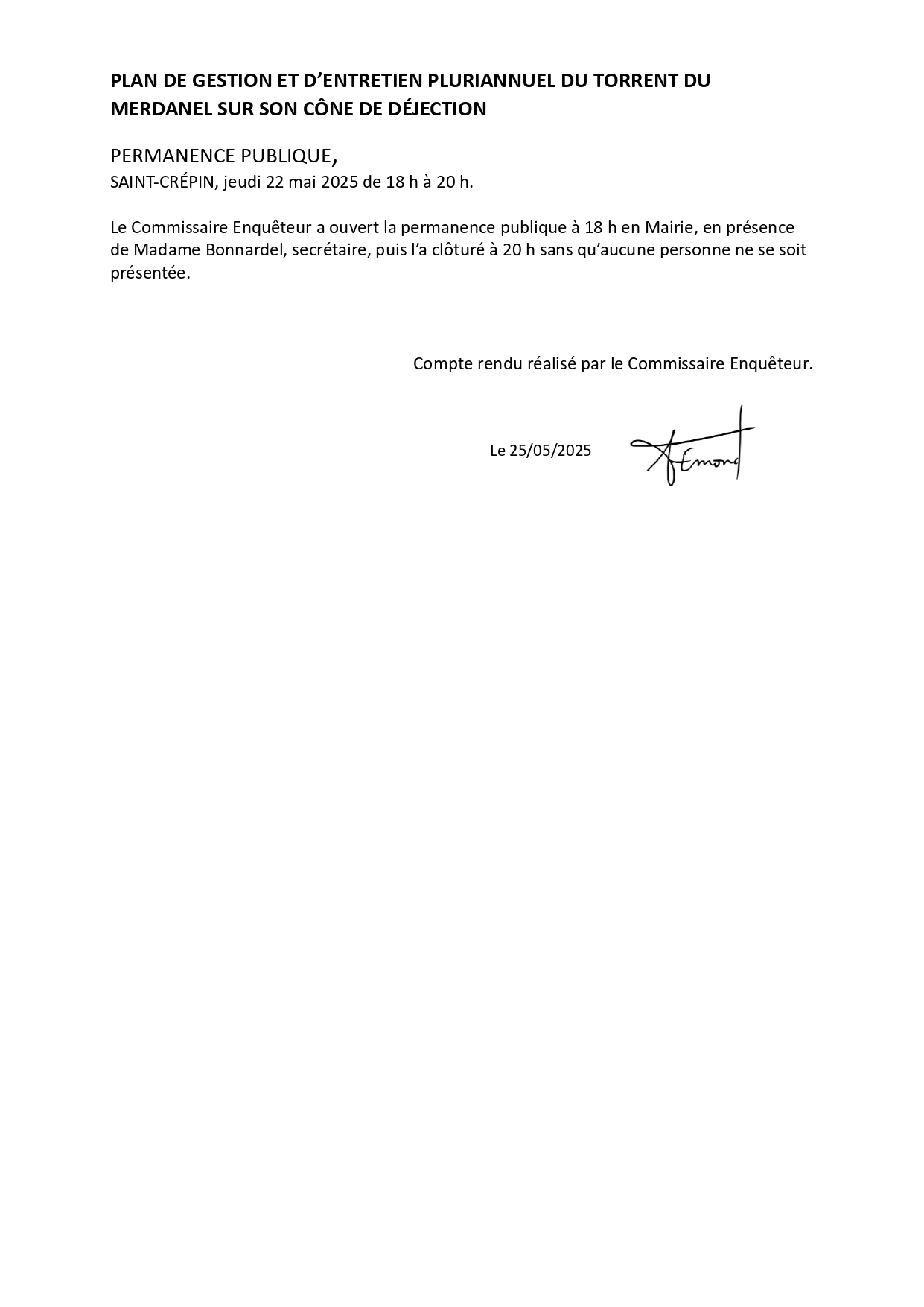Merdanel compte rendu réunion publique