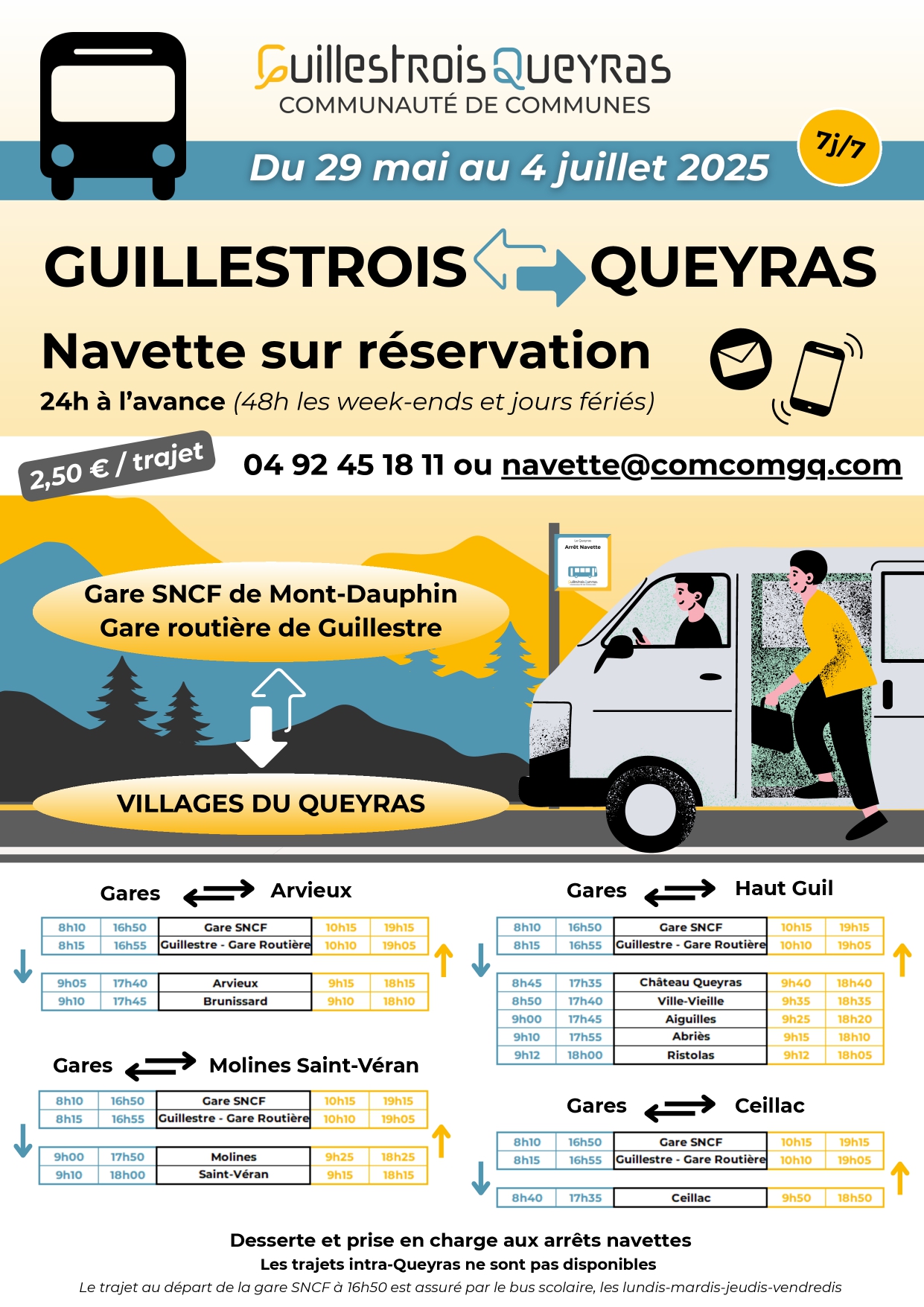 navettes intersaison 2025
