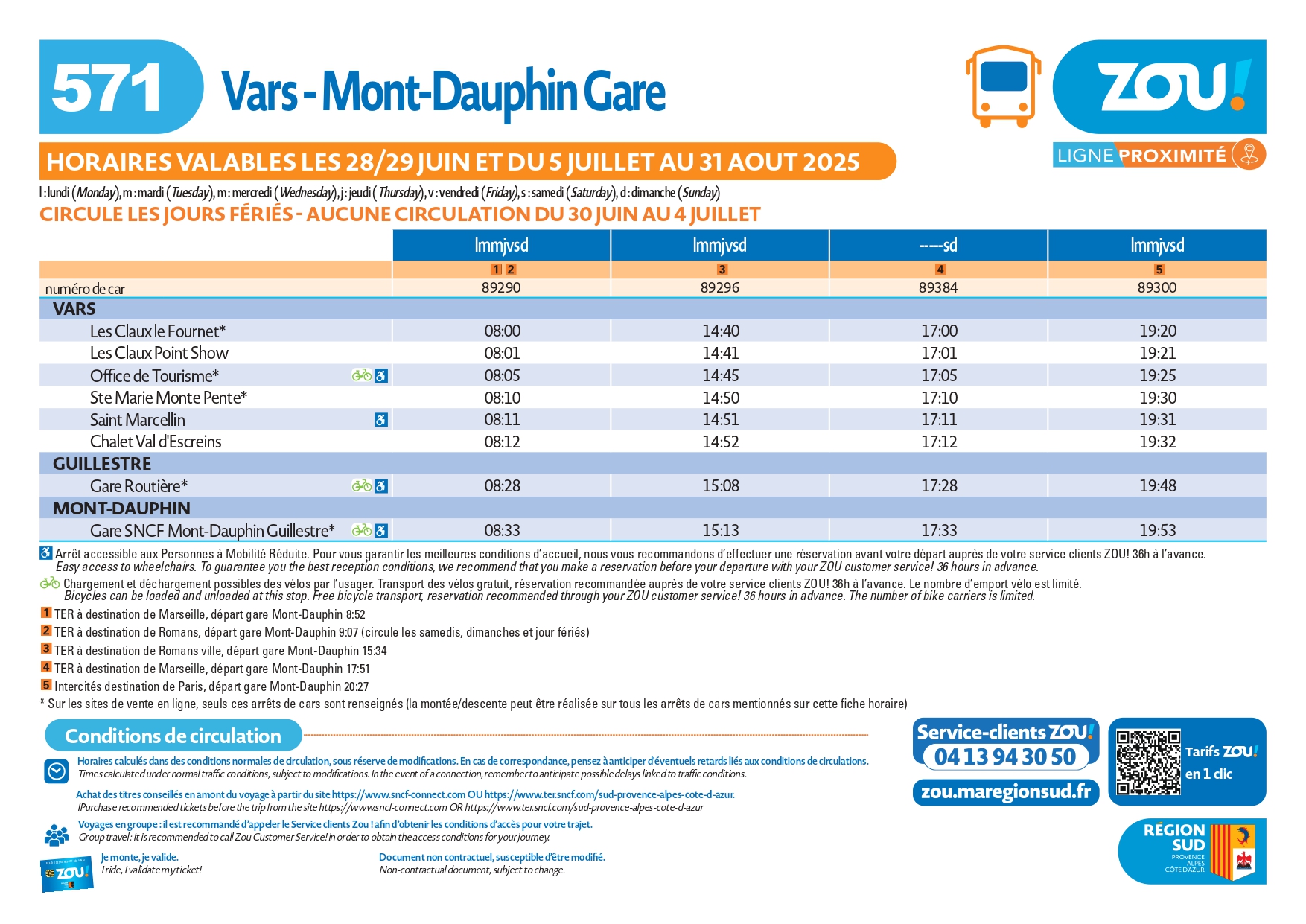 navette Mont Dauphin Vars