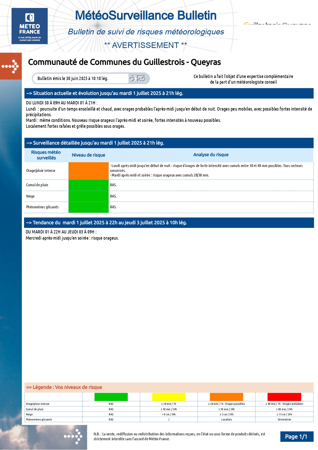 alerte orange