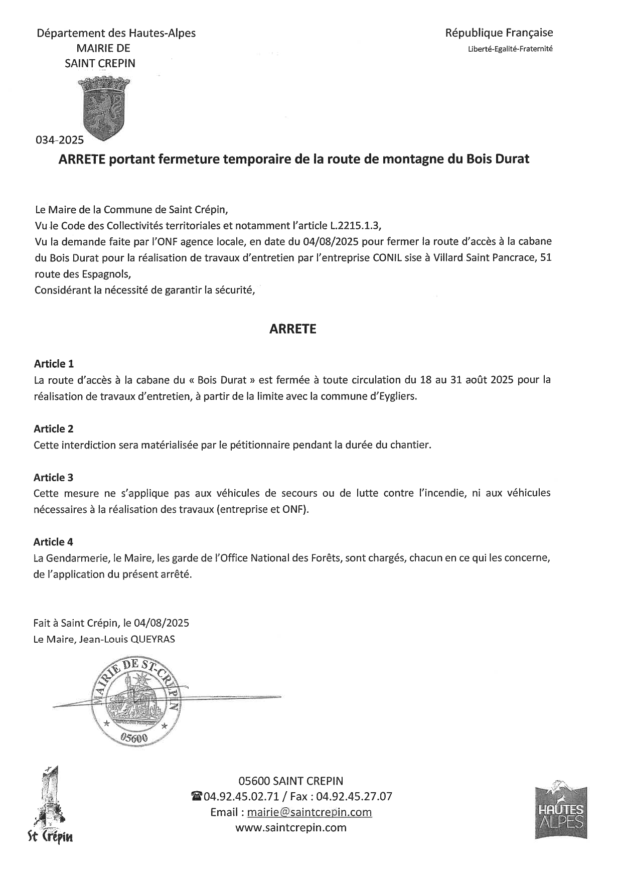 onf arrêté