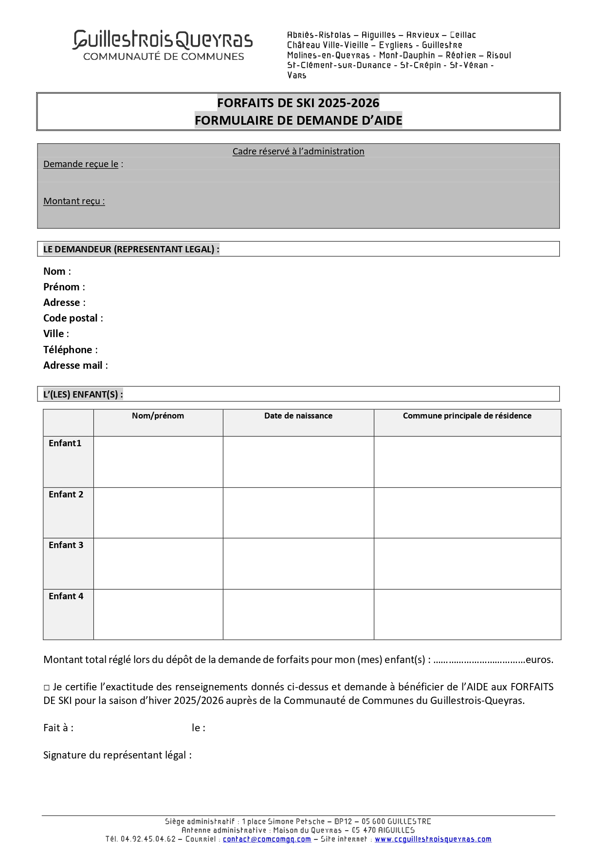 forfaits ski et transports