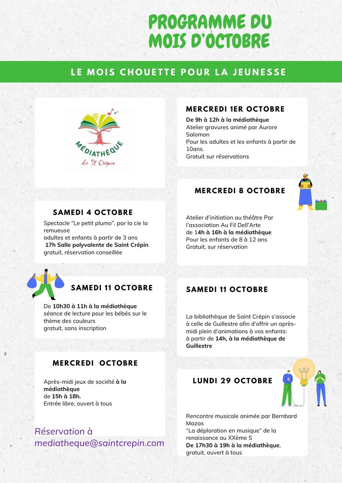 animations médiathèque octobre
